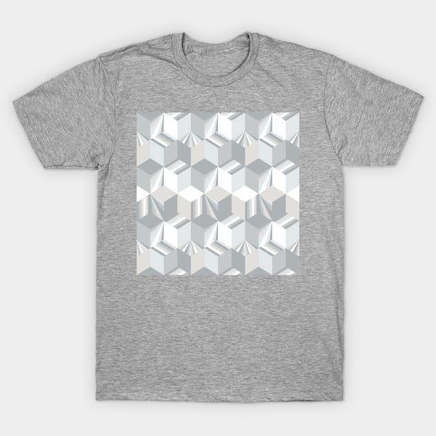 Retro Gray Cubes T-Shirt by Carolina Díaz